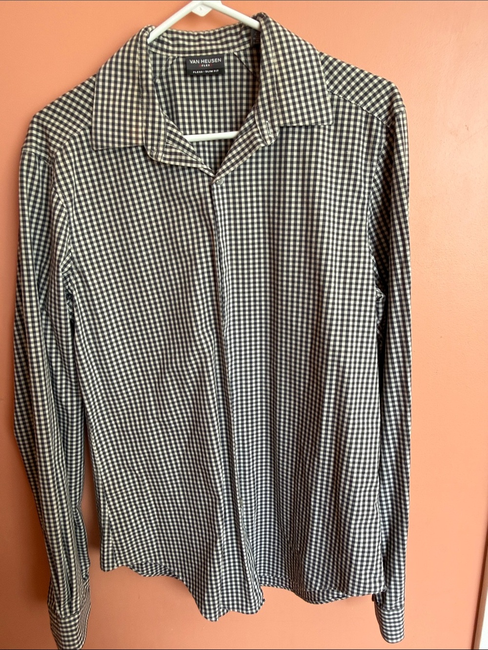 Banana Republic Men’s Black and White Gingham Dress Shirt